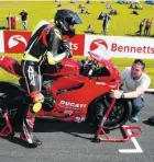  ??  ?? McGuinness is itching to have the chance to ride his Tri-Options Cup machines