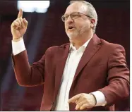  ?? (NWA Democrat-Gazette file photo) ?? Arkansas women’s Coach Mike Neighbors said it was a no-brainer for the Razorbacks to play in-state schools. The Razorbacks women’s basketball team will face Central Arkansas at 2 p.m. today at Walton Arena in Fayettevil­le