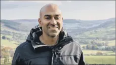  ??  ?? Amar Latif went on a 13-mile journey in Nidderdale for a TV documentar­y. Main picture, Amar tried abseiling during his journey through the Yorkshire Dales.