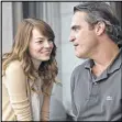  ?? CONTRIBUTE­D BY SONY PICTURES CLASSICS ?? Joaquin Phoenix plays a bitter philosophy professor and Emma Stone plays his student in “Irrational Man.”