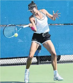  ?? FOTO: MUBADALA SILICON VALLEY CLASSIC ?? Garbiñe Muguruza, entrenando antes de su debut en San José