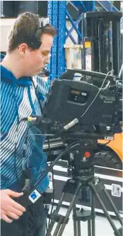  ??  ?? Left: Jack Moore learned to operate a camera as part of the technical crew for last year’s State Schools Spectacula­r.