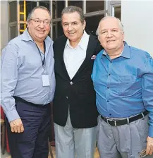  ??  ?? Víctor Hugo Alcívar, Pancho Molestina y Enrique Miranda.