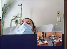  ?? ?? lindsay clancy en un hospital aparece durante su comparecen­cia en videollama­da