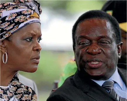  ?? PHOTO: REUTERS ?? Zimbabwean President Robert Mugabe’s wife Grace appears to have won a succession battle with former vice-president Emmerson Mnangagwa.