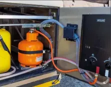  ??  ?? TAKE PRECAUTION. Ideally you want to operate your gas appliance in the outdoors, where there’s an ample supply of oxygen. According to the law, in a mobile unit designed for the use of occupants, such as an off-road trailer or caravan, an LPgas...