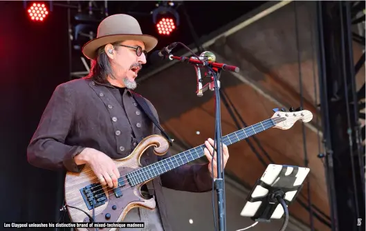  ??  ?? Les Claypool unleashes his distinctiv­e brand of mixed-technique madness