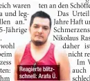  ??  ?? Reagierte blitz- schnell: Arafa Ü.