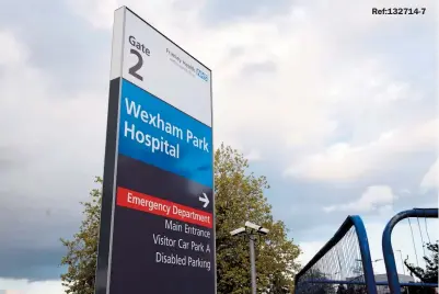  ?? ?? Ref:132714-7
Frimley Health hospitals, which include Wexham Park, have seen an increase in COVID-19 patients.