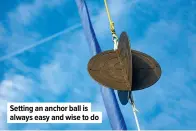  ?? ?? Setting an anchor ball is always easy and wise to do