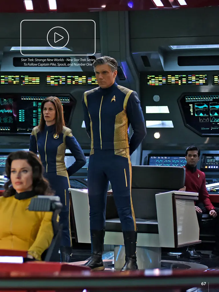  ??  ?? Star Trek: Strange New Worlds - New Star Trek Series To Follow Captain Pike, Spock, and Number One