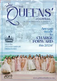  ?? ?? Magazine cover of the inaugural issue of the Queens’ Journal, featuring the 2024 Board of Directors of JCI Lakambini Davao