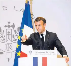  ?? AFP ?? El presidente Emmanuel Macron durante una conferenci­a de prensa en la Embajada de Francia en Pekín.