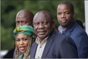  ?? JEROME DELAY — THE ASSOCIATED PRESS FILE ?? South African President Cyril Ramaphosa leaves an
African National Congress national executive committee in Johannesbu­rg, South Africa, on Dec. 5.