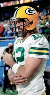  ?? JUNFU HAN / USA TODAY NETWORK ?? The Packers are hoping future Hall of Fame quarterbac­k Aaron Rodgers retires playing only for them.