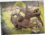  ??  ?? Ingenuity Dragon Bike by June McEwan is made from willow wicker and is at Mansewood Country House, Lochearnhe­ad