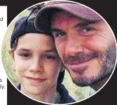  ??  ?? FAMILY GETAWAY Becks poses with son Romeo during holiday in Tanzania