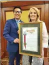  ?? COURTESY OF VINCE FONG ?? Assemblyma­n Vince Fong honored Jake’s Steakhouse as the 34th Assembly District’s 2021 Small Business of the Year.