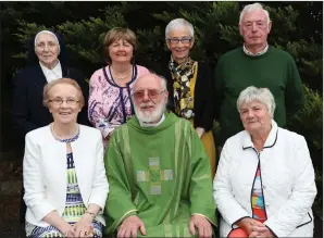  ??  ?? Joan O’Callaghan, Fr John O’Shea, Kit Bohan, Sr. Beta O’ Shea, Bridget Creedon, Nora Fleming and Jim Barrow enjoying the Glenogue National School past pupils reunion in Bweeng.