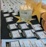  ?? SUBMITTED PHOTO ?? The Perkiomen Valley Chamber of Commerce will host its fourth annual PV Stars Awards Gala Feb. 15. In this file photo, name tags wait to be picked up at the 2017 gala.