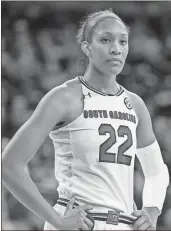  ?? File, Sean Rayford / AP ?? South Carolina forward A’ja Wilson is The Associated Press’ Southeaste­rn Conference women’s basketball player of the year for a third consecutiv­e season