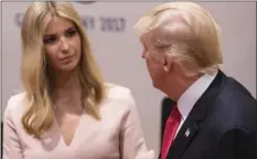  ?? BERND VON JUTRCZENKA/DPA VIA AP ?? U.S. President Donald Trump (right), and his daughter Ivanka Trump arrive for a working session at the G-20 summit in Hamburg, northern Germany, on Saturday.