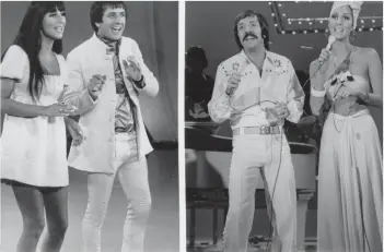  ??  ?? Sonny and Cher, from the early days ( left) to their later years as seasoned TV pros on their CBS series. | CBS