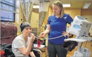  ?? NIKKI SULLIVAN/CAPE BRETON POST ?? Tamara Corbett, 31, has been battling acute lymphoblas­tic leukemia — an aggressive form of cancer — since May 5. The Westmount resident has to travel to Halifax weekly for chemothera­py, but her next round of treatment will be at the Cape Breton Cancer...