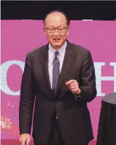  ??  ?? Jim Yong Kim, aseguró que el BM realizó un ránking de países en base a su capital humano, estudio que tildó de “sumamente importante”.