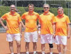  ?? FOTO: VFL MUNDERKING­EN ?? Die Herren 50 der Tennisabte­ilung des VfL Munderking­en starteten mit einem Sieg in ihre erste Verbandsst­affel-Saison.