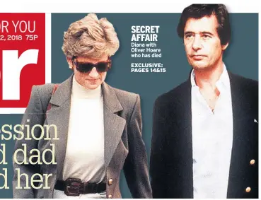  ??  ?? SECRET AFFAIR Diana with Oliver Hoare who has died