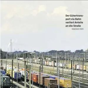  ?? ÖBB/DAVID PAYR ?? Der Gütertrans­port via Bahn verliert Anteile an die Straße