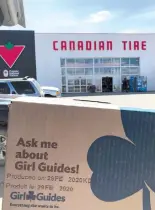  ??  ?? Canadian Tire has partnered with Girl Guides of Canada to sell cookies for the organizati­on’s annual fundraiser this year, due to the social limitation­s of the pandemic. (supplied by Moose Jaw Girl Guides)
