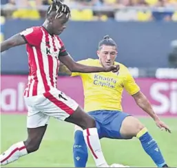  ?? EFE ?? Espino y Nico Williams en el Cádiz Cf-athletic de la pasada temporada.