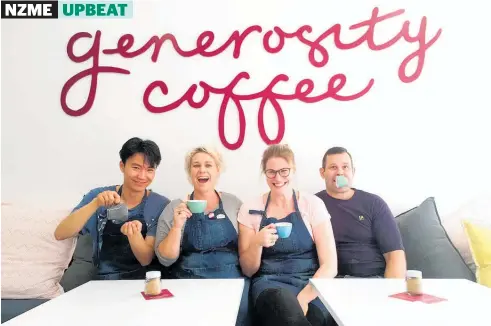  ??  ?? The team at Generosity Coffee: (left to right) Cody Cao, Rachel Berry, Jenny Pieroth and Nic Berry.