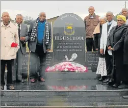  ?? Picture: MSINDISI FENGU ?? DON’T LET IT BE IN VAIN: Family of pupils who drowned in the Buffalo River at the hands of Ciskei police 30 years ago are joined by teachers and state officials at Nompendulo High School in Zwelitsha yesterday