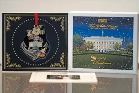  ?? AP PHOTO/EVAN VUCCI ?? A 2024 White House Christmas Ornament featuring former President Jimmy Carter, is shown Wednesday at the White House Historical Associatio­n in Washington.