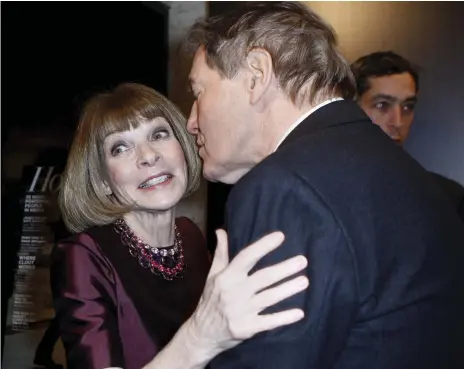  ?? Reuters ?? Vogue editor-in-chief Anna Wintour with Charlie Rose at a function in New York in 2015