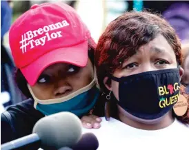  ?? AP ?? Tamika Palmer, the mother of Breonna Taylor, speaks at a news conference in Louisville, Kentucky, on Sept. 25.