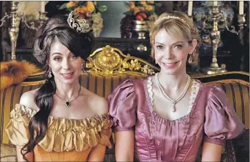  ?? Comedy Central ?? NATASHA LEGGERO, left, and Riki Lindhome star as Gilded Age anti-suffragist­s in “Another Period.”