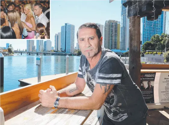  ?? Picture: RICHARD GOSLING ?? Howl at the Moon owner Lou Cerantonio at the Surfers Paradise riverside venue and, inset, Paris Hilton at the original Howl at Broadbeach.