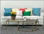  ??  ?? For a quick spring refresher, switch throw pillows on the living-room couch out the