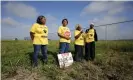  ??  ?? Lavigne, with, from left, Myrtle Felton, Gail LeBoeuf and Rita Cooper, members of Rise St James, campaignin­g last year against a proposed $9.4bn chemical plant owned by a Taiwanese company. Photograph: Gerald Herbert/AP