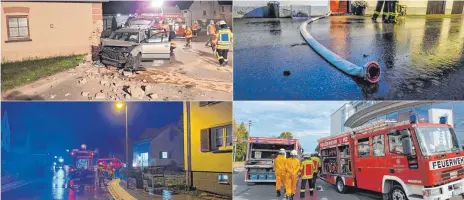  ?? FOTOS: ARCHIV ?? Vor allem die Unwetter haben 2021 die Feuerwehr auf Trapp gehalten, doch es gab auch andere besondere Einsätze, die in Erinnerung bleiben.