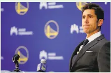  ?? Santiago Mejia / The Chronicle 2019 ?? Warriors general manager Bob Myers has five weeks to decide what to do with the seventh and 14th picks in the NBA draft.