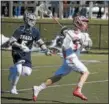  ?? GENE WALSH — DIGITAL FIRST MEDIA ?? Upper Dublin’s Luke Roselli makes a shot on goal during the Cardinals’ game against Cardinal O’Hara Monday.