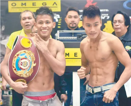  ?? (SUN.STAR FOTO/ARNI ACLAO) ?? CONFIDENT JHACK. Jhack Tepora feels no pressure from people’s high expectatio­ns of him as he defends his World Boxing Organizati­on Youth Asia-Pacific belt against Bryan Capangpang­an.