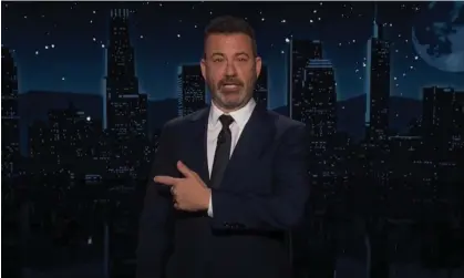  ?? Photograph: YouTube ?? Jimmy Kimmel: ‘If Donald Trump wants immunity, he should drink bleach like he told us to do when we wanted immunity.’