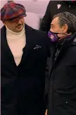  ??  ?? Amici Sinisa Mihajlovic, 51, e Cesare Prandelli, 63, pre-match ma ha fatto un’ottima gara».