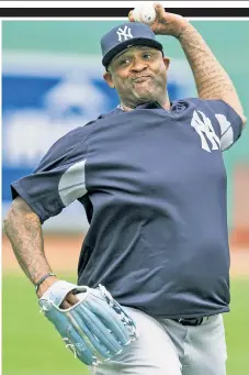  ?? Corey Sipkin ?? ONE FOR THE ROAD: Yankees starter CC Sabathia has not pitched in a game since Aug. 8, but he is scheduled to return to action Saturday in Boston.